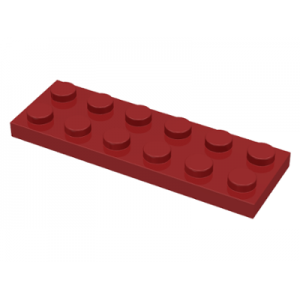 Plaat 2x6 Dark Red